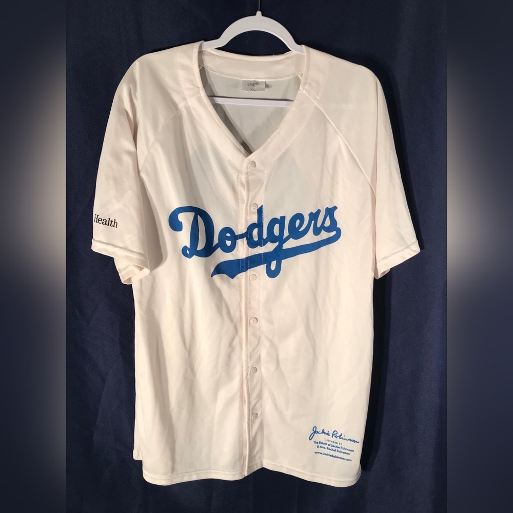 Dodgers White and Blue Men's Shirt. Zize XS
